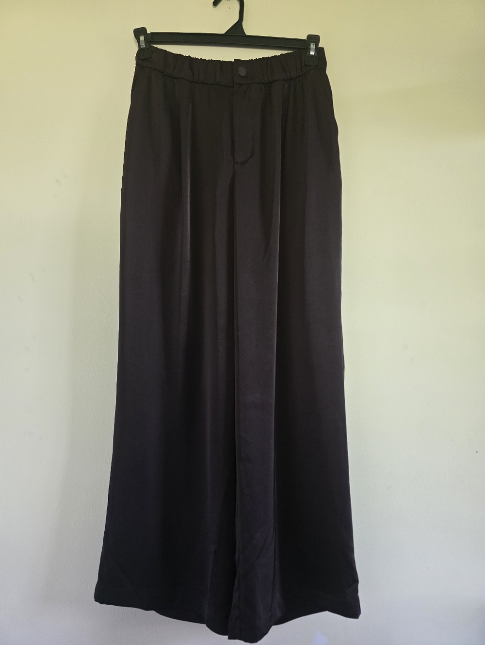 Varley Bryden 2.0 Wide Leg Pant 29.5 Semi Gloss Satin Brown Size Medium - Picture 4 of 16